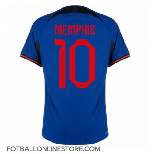 Billige Nederland Memphis Depay #10 Bortetrøye VM 2022 Kortermet